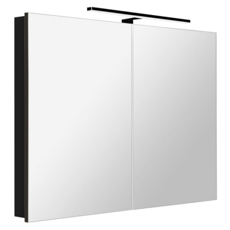 GRETA armoire miroir incl. Lumière LED, 101x70x14cm, noir mat