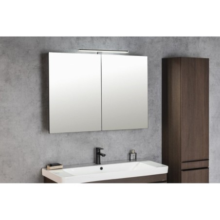 GRETA armoire miroir incl. Lumière LED, 101x70x14cm, noir mat