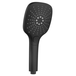Douche de massage à la main avec bouton, 3 fonctions, 109x109mm, ABS/noir mat