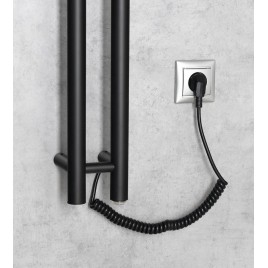 Radiateur de serviette électrique PAPINADO, 109x1200mm, 40W, noir mat