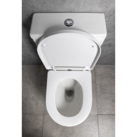 LEON RIMLESS Fermer Toilettes couple, blanc