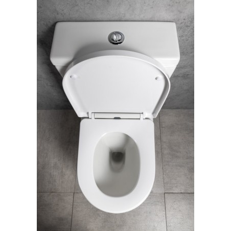 LEON RIMLESS Fermer Toilettes couple, blanc