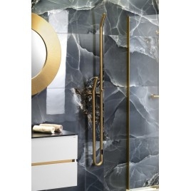 Radiateur de serviette électrique DUOPASSO avec minuteur, 122x1700mm, 45 W, tapis d'or