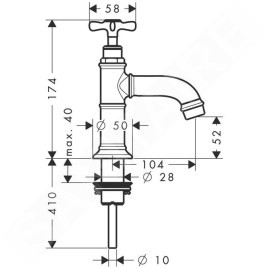 Axor Montreux - Robinet sur pied, chrome 16530000