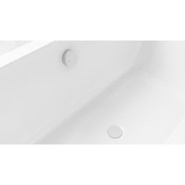 Pop Up Pop Bath Filler Waste (L) 600mm, Plug 72mm, blanc
