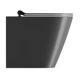 KUBE X WC pan, Swirlflush, 36x55cm, S-trap/P-trap, noir dual-matt
