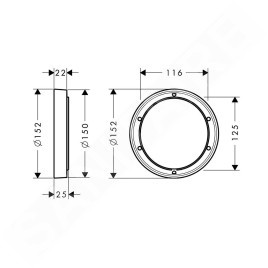 Hansgrohe Accessoires - Rosace de rallongement diamètre 150 mm, chrome 13597000
