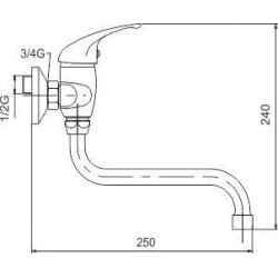 Novaservis Metalia 55 - Mitigeur de lavabo, chrome 55070/T,0