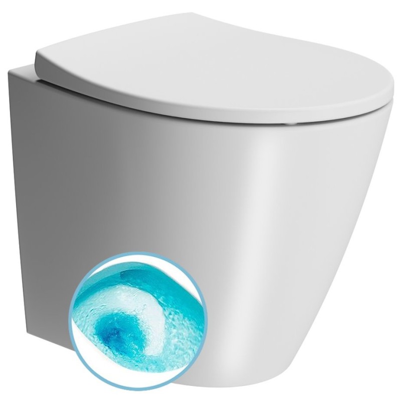 MoDO WC pan, Swirlflush, 37x52cm, S-trap/P-trap, blanc dual-matt