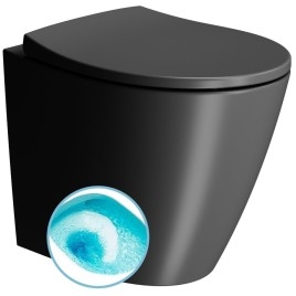 MoDO WC pan, Swirlflush, 37x52cm, S-trap/P-trap, noir dual-matt
