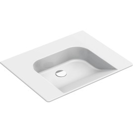 Lavabo en céramique COMMUNITY 70x55cm, sans trop-plein, sans trou de robinet, blanc ExtraGlaze