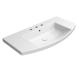 Cuve en céramique NORM 100x52cm, 3 trous de robinet, blanc ExtraGlaze