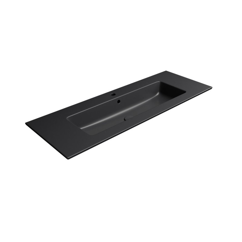 PURA lavabo en céramique Slim 122x46cm, noir mat