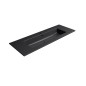 PURA lavabo en céramique Slim 122x46cm, noir mat
