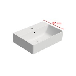 KUBE X lavabo en céramique 50x37cm, blanc mat