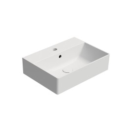 KUBE X lavabo en céramique 50x37cm, blanc mat
