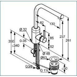 Kludi Bozz - Mitigeur de lavabo, chrome 382940576