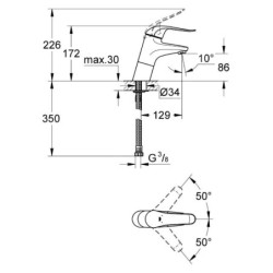 Grohe Euroeco Special - Mitigeur de lavabo à levier, chrome 32765000