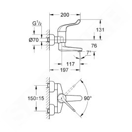 Grohe Euroeco Special - Mitigeur de lavabo à levier, chrome 32792000