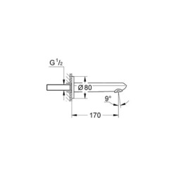 Grohe Eurodisc Cosmopolitan - Entrée de baignoire, chrome 13278002