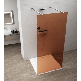 ESCA CHROME Panneau en verre de douche de 1 pièce, en verre Marron, 1300 mm