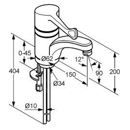 Kludi Medi Care - Mitigeur de lavabo avec bec pivotant, chrome 341130534