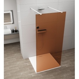 ESCA WHITE MATT Panneau en verre de douche de 1 pièce, en verre Marron, 1500 mm
