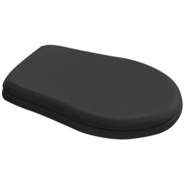 RETRO Soft Close Toilet Seat, noir mat/chrome