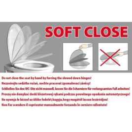RETRO Soft Close Toilet Seat, noir mat/chrome