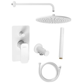 Set de douche caché SPY avec levier, interrupteur réglable, 2 prises, tapis blanc
