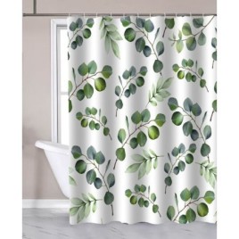 Rideaux de douche 180x180cm, polyester, eucalyptus