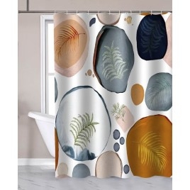 Rideaux de douche 180x180cm, polyester, bulles/ferns