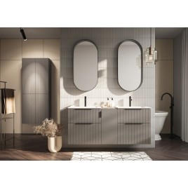CIRASA Cabinet de bassin 30x64x46cm, droite/gauche, sienne