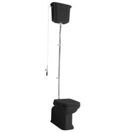 WALDORF Bowl toilette avec réservoir d'eau, S-Trap/P-Trap, noir-chrome