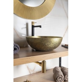 Lavabo en béton, dia 39cm, or