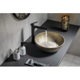 Lavabo en béton, dia 39cm, or