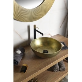 Lavabo en béton, dia 39cm, or