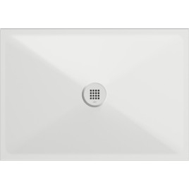Douche Tray Low Waste, Ø 90mm, DN40, couverture mate blanche