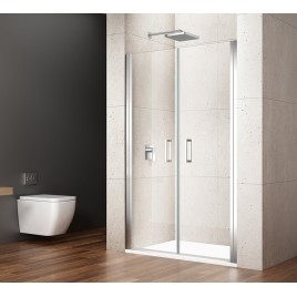 LORO porte double douche 1100mm, verre clair