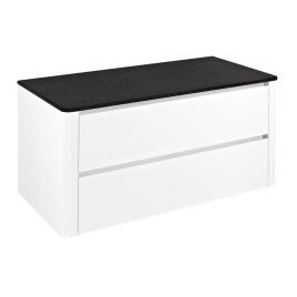 LUCIE Vanity Unité avec planche Rockstone 89,5x45x44,5cm, pierre blanche / rare