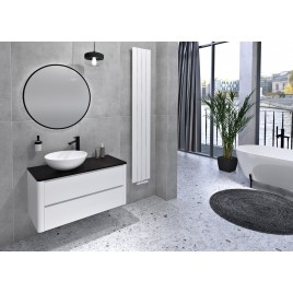 LUCIE Vanity Unité avec planche Rockstone 89,5x45x44,5cm, pierre blanche / rare