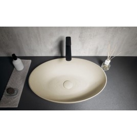 Lavabo en béton, 60x40cm, jaune