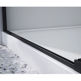 DRAGON BLACK Porte de douche pour coin entrée 900 mm, verre clair