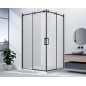 DRAGON BLACK Porte de douche pour coin entrée 900 mm, verre clair