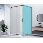 DRAGON BLACK Porte de douche pour coin entrée 900 mm, verre clair