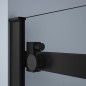 DRAGON BLACK Porte de douche pour coin entrée 900 mm, verre clair