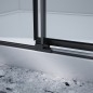 DRAGON BLACK Porte de douche pour coin entrée 900 mm, verre clair