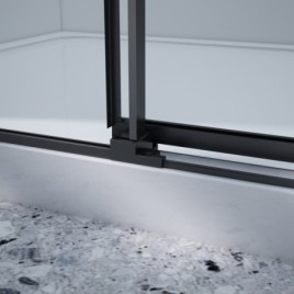 DRAGON BLACK Porte douche 1200mm, verre clair