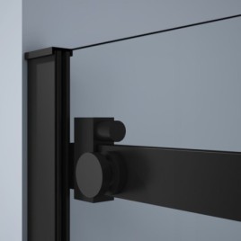 DRAGON BLACK Porte douche 1200mm, verre clair