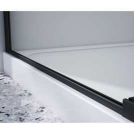 DRAGON BLACK Porte douche 1200mm, verre clair
